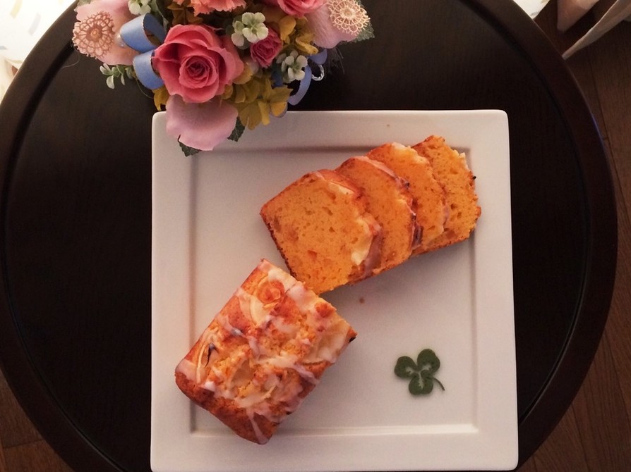 レモンとオレンジピールのパウンドケーキ♡の画像