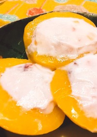 黄桃とヨーグルトのフローズンデザート