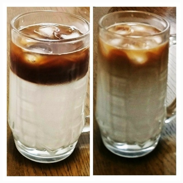 お洒落な２層のアイスカフェオレ レシピ 作り方 By Cherry14 クックパッド 簡単おいしいみんなのレシピが368万品