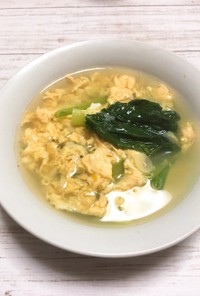 小松菜と卵の簡単スープ♪