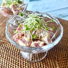 マグロの味噌マヨわさび和え