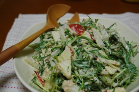 美味しい♪水菜とりんごと大根のツナサラダ
