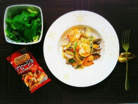 低糖質!簡単!魚介のダイエットパスタ