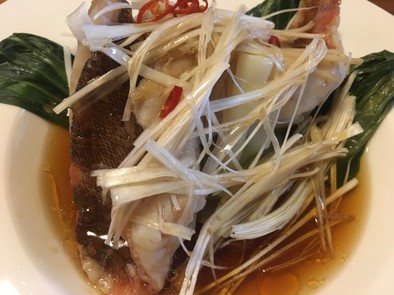 白身魚の中華風蒸しの写真