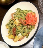 スパムでゴーヤーチャンプルーの写真