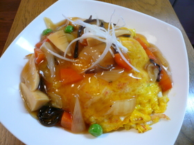 欲張りさんに☆中華丼風天津オムライス
