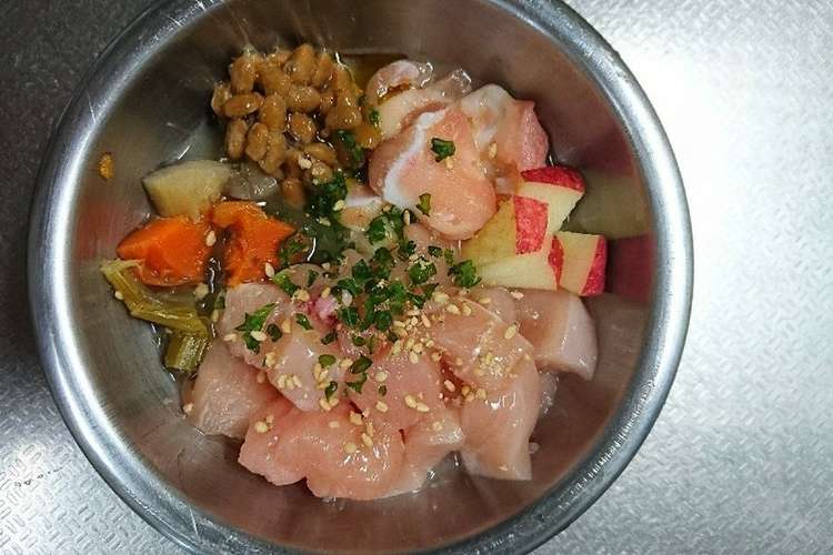 犬ごはん生食 今日は軟骨入りです レシピ 作り方 By もこ ずママ クックパッド
