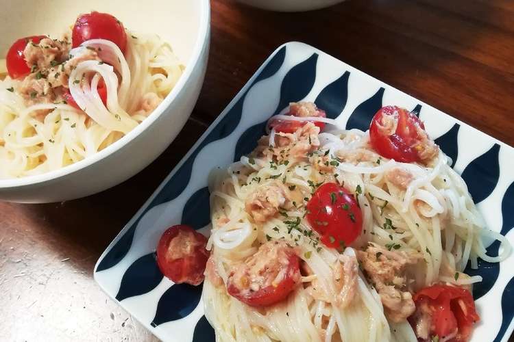 ツナとプチトマトで アレンジそうめん レシピ 作り方 By Nachikoi3 クックパッド 簡単おいしいみんなのレシピが354万品