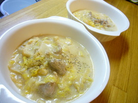 白菜のクリーム煮~塩辛風味