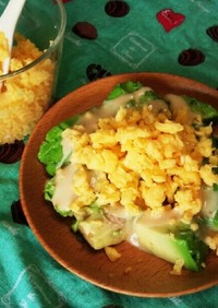 炒り卵とアボカドサラダ☆マヨわさびソース