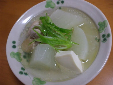 塩＆酒だけ　シンプルな鶏大根のスープ煮♡の写真