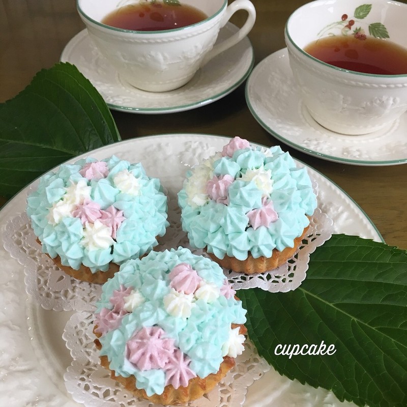 みんなが作ってる 紫陽花カップケーキのレシピ クックパッド 簡単おいしいみんなのレシピが368万品