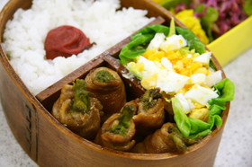 たらの芽の肉巻き
