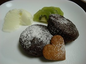 板チョコでフォンダンショコラ