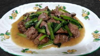貧血改善❗レバーと小松菜で中華炒めの写真