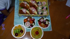 100均アイテムで簡単時短ウサギ弁当