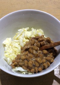 酢キャベツ+納豆