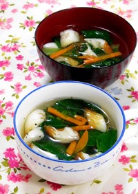 簡単★小松菜とちくわのスープ(吸い物)✿