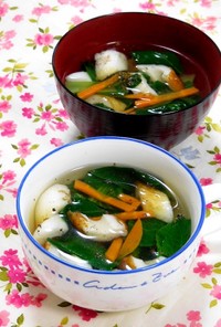 簡単★小松菜とちくわのスープ(吸い物)✿