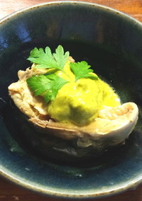 鯖水煮缶　蕨のコラトゥーラ（魚醤）ソース