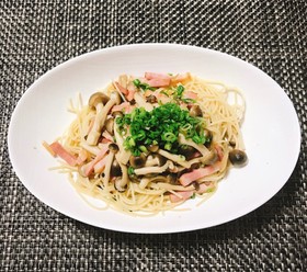 糖質制限☆ベーコンとしめじの和風パスタ