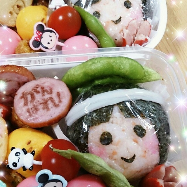 運動会キャラ弁 ガンバレ白組女の子 レシピ 作り方 By ふう はっちゃん クックパッド