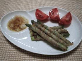 肉巻きアスパラをあっさり味で…