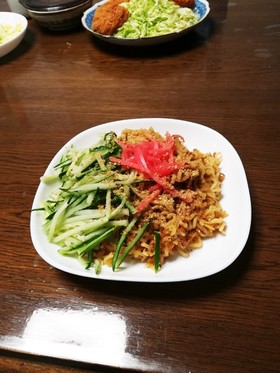 辛ラーメンでジャジャ麺風