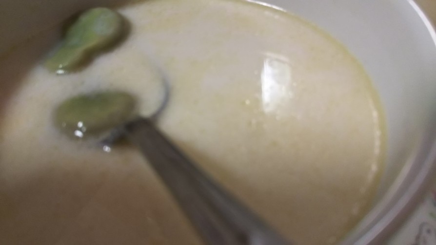 煮汁もつかいます⭐️そら豆ポタージュの画像
