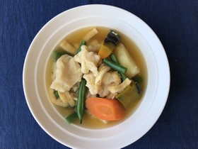 夏のお腹にやさしい野菜のすいとん
