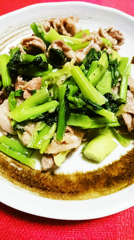 小松菜と豚肉のあんかけ風中華炒め
