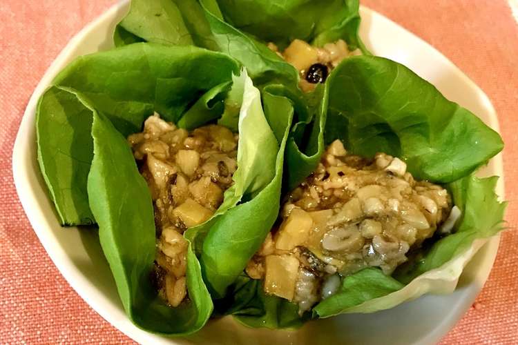 豚肉とタケノコとキノコのサラダ菜包み レシピ 作り方 By Iaママ クックパッド