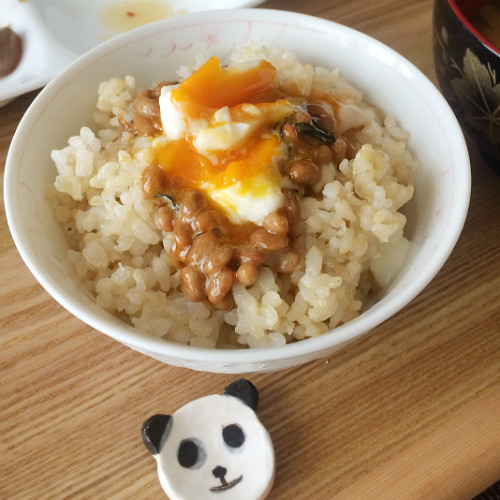 幸せ朝食♪「温玉入り山葵納豆」の画像