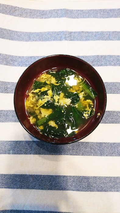 小松菜と卵の和風スープの写真