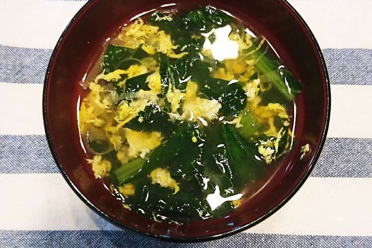 小松菜と卵の和風スープ レシピ 作り方 By R2mkt クックパッド 簡単おいしいみんなのレシピが351万品