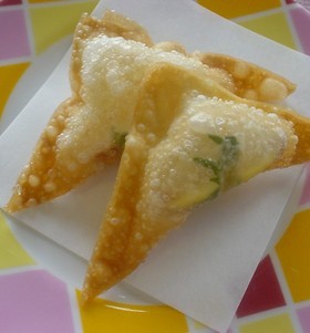はなびし草の焼豚とチーズの包み揚げ