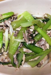 小松菜とごま鯖の和風中華炒め