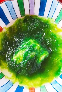 柚子胡椒風味のあおさde青海苔汁