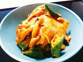 【低糖質】オクラと豚肉のみそ炒め