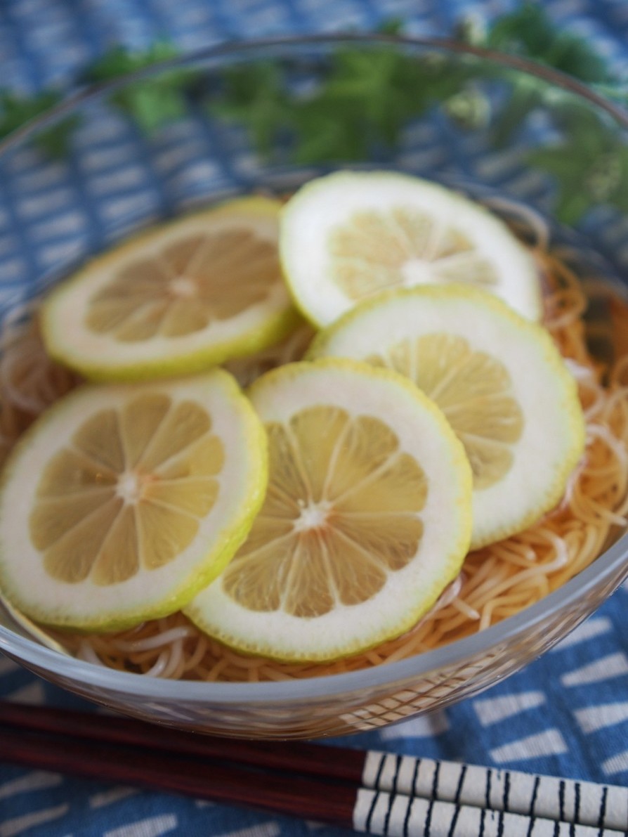 みりん漬けレモン素麺の画像