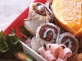 ちくわと大葉のくるくる巻き