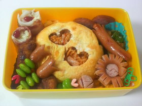 オムライス弁当☆ちょっと可愛く♪