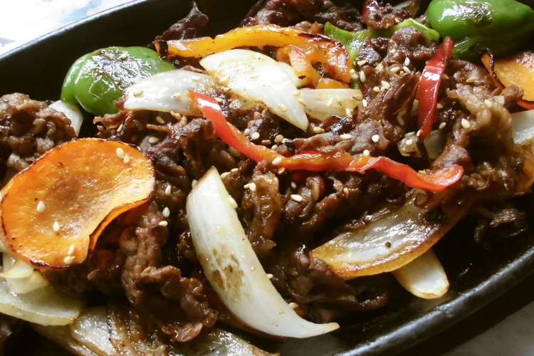 牛薄切り肉とお野菜の鉄板焼き定食 レシピ 作り方 By 花時計咲いた クックパッド 簡単おいしいみんなのレシピが350万品