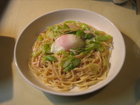 和風温玉味噌カルボナーラ