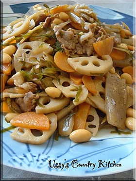 大豆と根菜のめっちゃ簡単煮