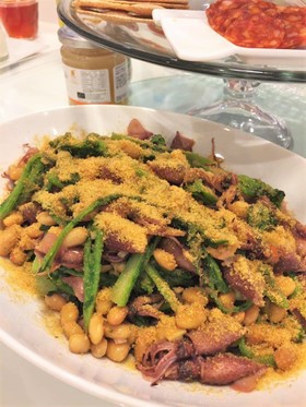 ホタルイカと大豆のボッタルガまみれ