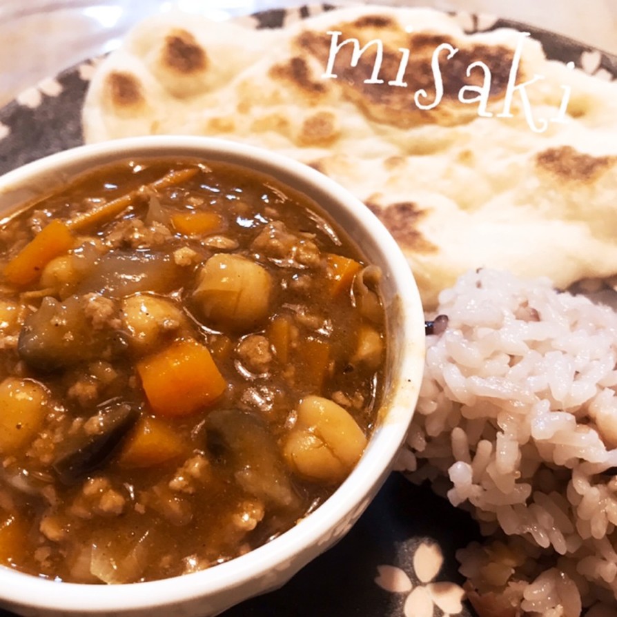 ひよこ豆と挽肉のキーマカレー☆の画像