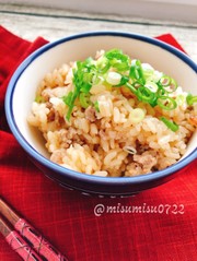シンプル簡単炊き込み!挽肉と生姜のごはんの写真