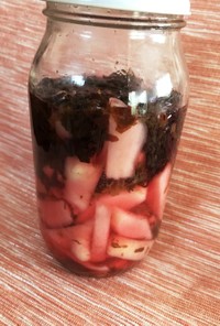 紫蘇ジュースの残り葉と新生姜の甘酢コラボ
