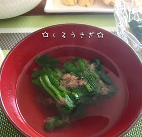 ズボラ母さんのほうれん草の即席お吸い物♬